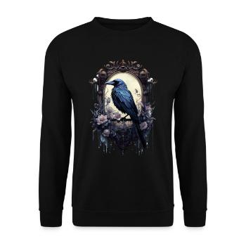 Gothik Okkult Rabe Gotik Schwarze Szene Wicca - Unisex Pullover - Schwarz - Vorne - Alina (178cm) & Michal (187cm)