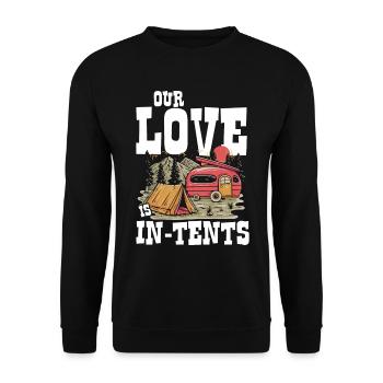 Our Love Is In-Tents - Unisex Pullover - Schwarz - Vorne - Alina (178cm) & Michal (187cm)