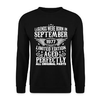september 1977 anniversary september 1977 september - Unisex Sweatshirt - black - Front - Alina (178cm) & Michal (187cm)