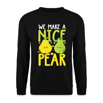 We Make A Nice Pear - Unisex Pullover - Schwarz - Vorne - Alina (178cm) & Michal (187cm)