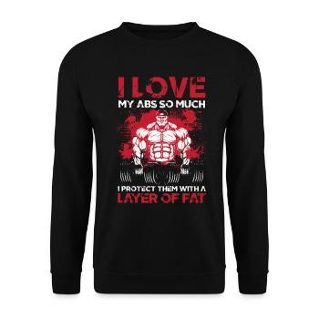 I Love My ABS So Much With A Layer Of Fat - Unisex Pullover - Schwarz - Vorne - Alina (178cm) & Michal (187cm)