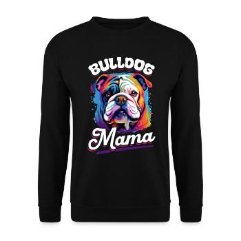 Amateur de bouledogue anglais britannique - Bulldog Mama - Sweat-shirt Unisexe - noir - Devant - Alina (178cm) & Michal (187cm)
