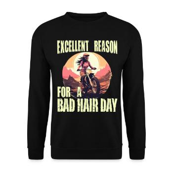 Dirtbike Motocross Woman Girl MX - Unisex Sweatshirt - black - Front - Alina (178cm) & Michal (187cm)