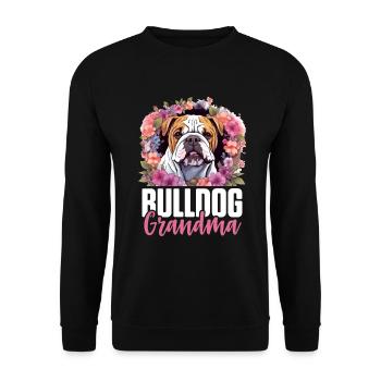 Amateur de bouledogue anglais britannique - Bulldog Grandma - Sweat-shirt Unisexe - noir - Devant - Alina (178cm) & Michal (187cm)