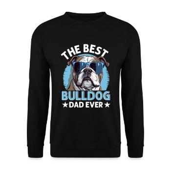 British English Bulldog aime le meilleur père Bulldog de tous les temps - Sweat-shirt Unisexe - noir - Devant - Alina (178cm) & Michal (187cm)