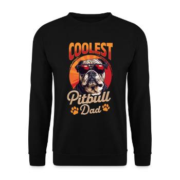 British English Bulldog lover Coolest Bulldog Dad - Unisex Pullover - Schwarz - Vorne - Alina (178cm) & Michal (187cm)