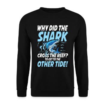 Why Did The Shark Cross The Reef - Other Tide - Unisex Pullover - Schwarz - Vorne - Alina (178cm) & Michal (187cm)