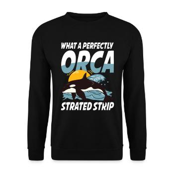What A Perfectly Orca Strated Strip - Unisex Pullover - Schwarz - Vorne - Alina (178cm) & Michal (187cm)