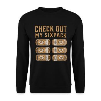 Check Out my Sixpack - Unisex Pullover - Schwarz - Vorne - Alina (178cm) & Michal (187cm)