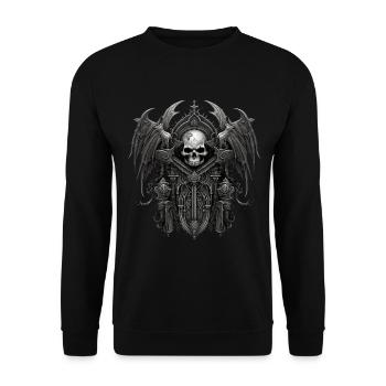 Gothik Okkult Rabe Gotik Schwarze Szene Wicca - Unisex Pullover - Schwarz - Vorne - Alina (178cm) & Michal (187cm)