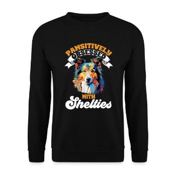 Shetland Sheepdog Dog - Obsédé par les pawsitives - Sweat-shirt Unisexe - noir - Devant - Alina (178cm) & Michal (187cm)