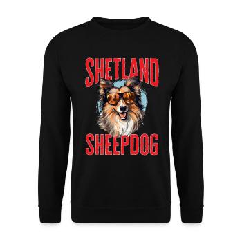 Shetland Sheepdog Dog Sheltie - shetland sheepdog - Unisex Pullover - Schwarz - Vorne - Alina (178cm) & Michal (187cm)