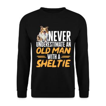 Shetland Chien de berger Sheltie - Sweat-shirt Unisexe - noir - Devant - Alina (178cm) & Michal (187cm)