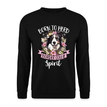 Border Collie Dog - Né du troupeau Border Collie - Sweat-shirt Unisexe - noir - Devant - Alina (178cm) & Michal (187cm)