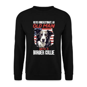 Border Collie Dog - Ne sous-estimez jamais - Sweat-shirt Unisexe - noir - Devant - Alina (178cm) & Michal (187cm)