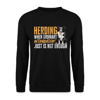 Border Collie Dog - Herding when ordinary - Unisex Sweatshirt - black - Front - Alina (178cm) & Michal (187cm)