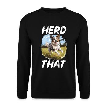 Border Collie Dog - Herd That - Sweat-shirt Unisexe - noir - Devant - Alina (178cm) & Michal (187cm)