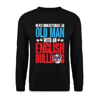 L’amateur de bouledogue anglais britannique ne sous-estime jamais - Sweat-shirt Unisexe - noir - Devant - Alina (178cm) & Michal (187cm)