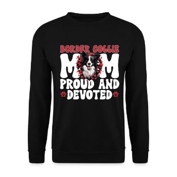 Border Collie Dog - Border Collie Maman fière - Sweat-shirt Unisexe - noir - Devant - Alina (178cm) & Michal (187cm)