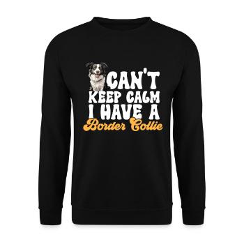 Border Collie Dog - Je ne peux pas rester calme J’ai un - Sweat-shirt Unisexe - noir - Devant - Alina (178cm) & Michal (187cm)