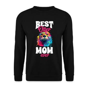 Otter Animal Kids & Adult - Best Otter Mom ever - Unisex Sweatshirt - black - Front - Alina (178cm) & Michal (187cm)