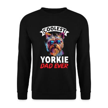 Yorkshire Terrier Dog Yorkie - Coolest Yorkie Dad - Unisex Sweatshirt - black - Front - Alina (178cm) & Michal (187cm)