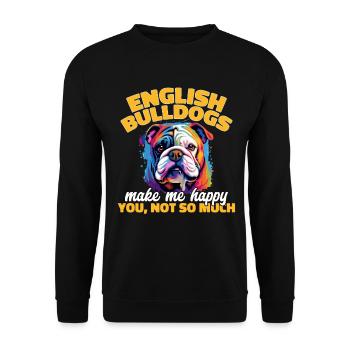 L’amour du bouledogue anglais britannique Bulldog me rend heureux - Sweat-shirt Unisexe - noir - Devant - Alina (178cm) & Michal (187cm)