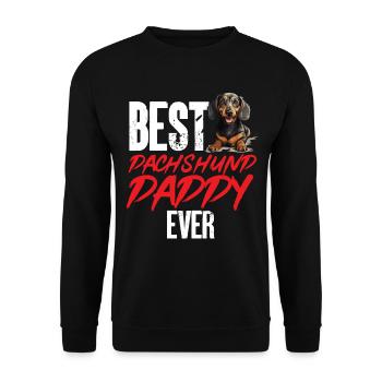 Dachshund wiener sausage dog Best Dachshund Daddy - Unisex Pullover - Schwarz - Vorne - Alina (178cm) & Michal (187cm)