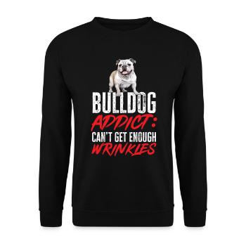 British English Bulldog lover - Bulldog Addict - Unisex Sweatshirt - black - Front - Alina (178cm) & Michal (187cm)