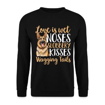 German Shepherd Dog Breed Love is wet noses - Unisex Sweatshirt - black - Front - Alina (178cm) & Michal (187cm)
