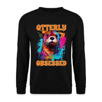 Otter Animal Kids & Adult - Otterly obsessed - Unisex Pullover - Schwarz - Vorne - Alina (178cm) & Michal (187cm)