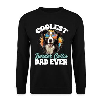 Border Collie Dog - Le papa Border Collie le plus cool de tous les temps - Sweat-shirt Unisexe - noir - Devant - Alina (178cm) & Michal (187cm)