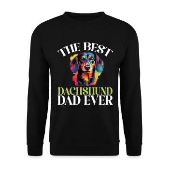 wiener sausage dog The Best Dachshund Dad Ever - Unisex Pullover - Schwarz - Vorne - Alina (178cm) & Michal (187cm)