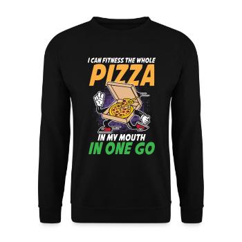 Pizza In My Mouth Calisthenics für Männer und - Unisex Pullover - Schwarz - Vorne - Alina (178cm) & Michal (187cm)