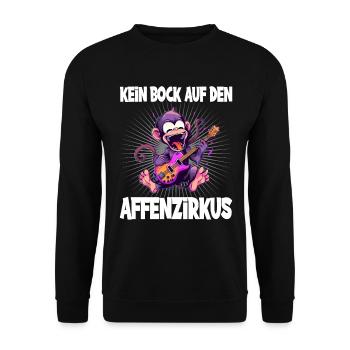 Kein Bock auf den Affenzirkus Gitarre - Unisex Pullover - Schwarz - Vorne - Alina (178cm) & Michal (187cm)
