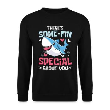 There's Some-Fin Special About Me - Unisex Pullover - Schwarz - Vorne - Alina (178cm) & Michal (187cm)
