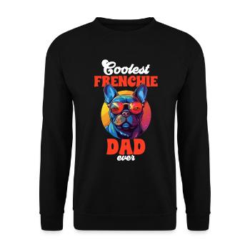 French Bulldog Breed Coolest Frenchie Dad Ever - Unisex Sweatshirt - black - Front - Alina (178cm) & Michal (187cm)