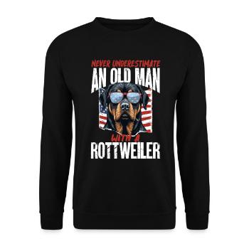 Rottweiler Rottie Dog Breed - Never Underestimate - Unisex Sweatshirt - black - Front - Alina (178cm) & Michal (187cm)