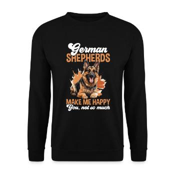 Dog Breed German Shepherds make me happy - Unisex Sweatshirt - black - Front - Alina (178cm) & Michal (187cm)