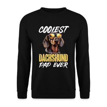 Dachshund wiener sausage dog Coolest Dachshund Dad - Unisex Pullover - Schwarz - Vorne - Alina (178cm) & Michal (187cm)