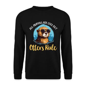 Otter Animal Kids & Adult - Tous les animaux sont cool - Sweat-shirt Unisexe - noir - Devant - Alina (178cm) & Michal (187cm)