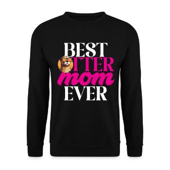 Otter Animal Kids & Adult - Best Otter Mom ever - Unisex Sweatshirt - black - Front - Alina (178cm) & Michal (187cm)