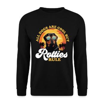 Rottweiler Dog Breed Pet All Dogs Are Cool - Unisex Sweatshirt - black - Front - Alina (178cm) & Michal (187cm)