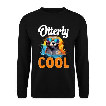 Otter Animal Kids & Adult - Otterly Cool - Unisex Pullover - Schwarz - Vorne - Alina (178cm) & Michal (187cm)