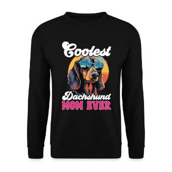Dachshund wiener sausage dog Coolest Dachshund Mom - Unisex Pullover - Schwarz - Vorne - Alina (178cm) & Michal (187cm)