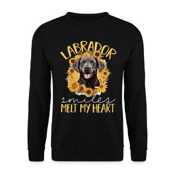 Dog Breed Pet - Labrador smiles melt my heart - Unisex Sweatshirt - black - Front - Alina (178cm) & Michal (187cm)