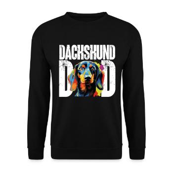 Dachshund wiener sausage dog Dachshund Dad - Unisex Sweatshirt - black - Front - Alina (178cm) & Michal (187cm)