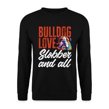 British English Bulldog lover - Bulldog Love - Unisex Sweatshirt - black - Front - Alina (178cm) & Michal (187cm)