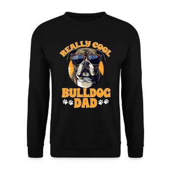 British English Bulldog lover - Cool Bulldog Dad - Sweat-shirt Unisexe - noir - Devant - Alina (178cm) & Michal (187cm)