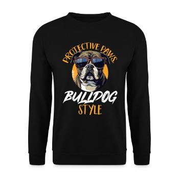 Amateur de bouledogue anglais britannique Pattes protectrices - Sweat-shirt Unisexe - noir - Devant - Alina (178cm) & Michal (187cm)